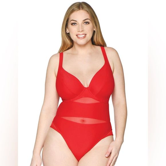 Curvy Kate Other - Curvy Kate Sheer Class Plunge Swimsuit